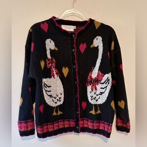Vintage 90s United States Sweaters goose heart cardigan sweater